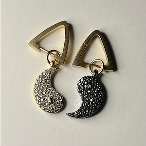 Gold Tinted Yin and Yang Earring Set